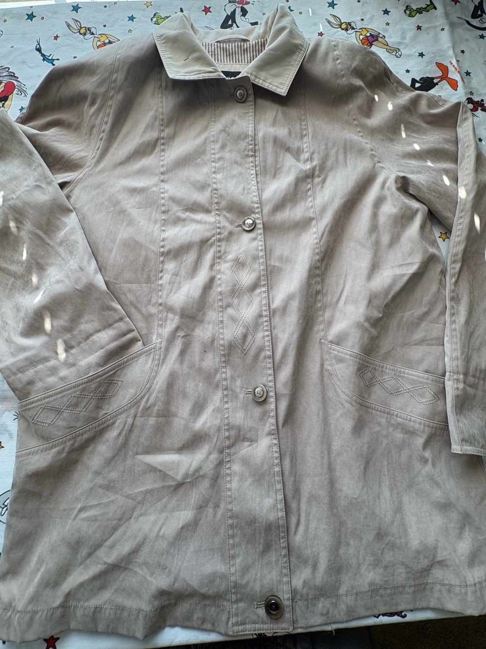 Braetan Beige Button-Front Women's Jacket